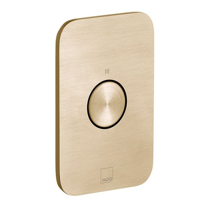 Vado Zone 1 Button 1 Outlet Vertical Concealed Stop Valve To Pair - Brushed Gold - IND - Z143 - BRG - TAP 'N' SHOWER