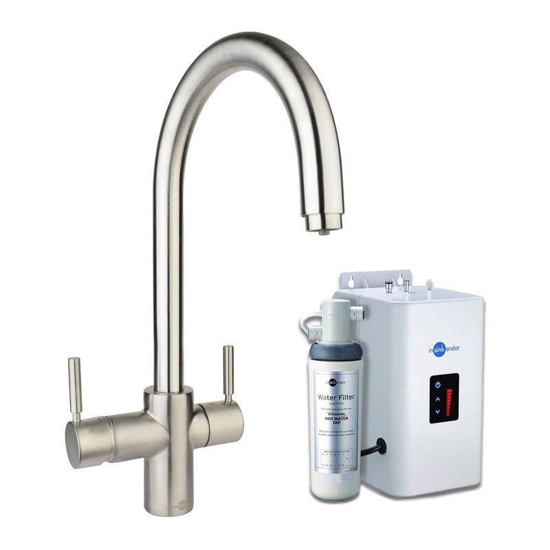 InSinkErator 3N1 J Shape Tap Neo Tank & Filter Pack - Brushed Steel - AIS312 - TAP 'N' SHOWER