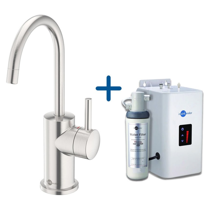 InSinkErator FH3010 Hot Water Kitchen Sink Mixer Tap with Neo Tank - Brushed Steel - AIS410 - TAP 'N' SHOWER