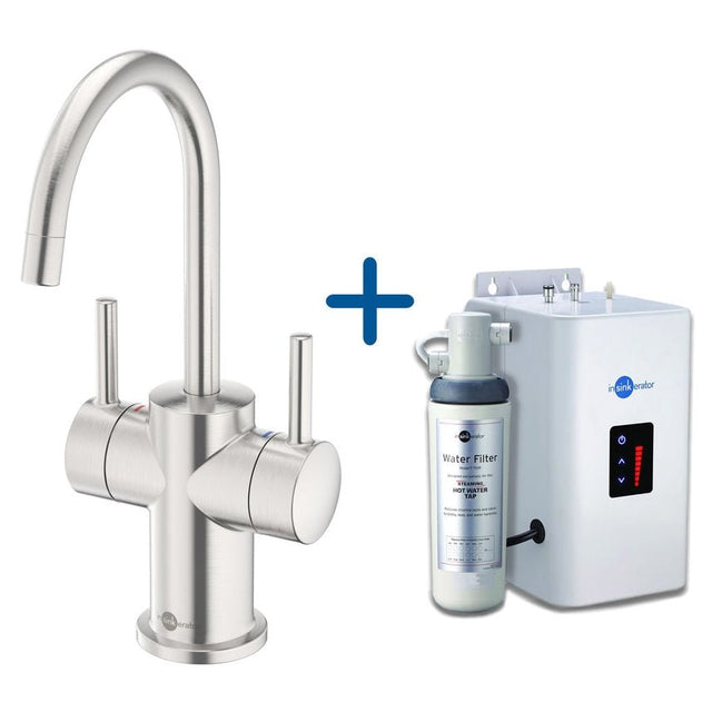 InSinkErator FHC3010 Hot/Cold Water Kitchen Mixer Tap With Neo Tank - Brushed Steel - AIS414 - TAP 'N' SHOWER