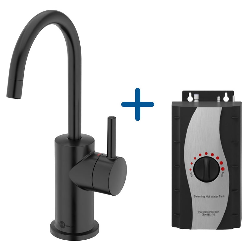 InSinkErator FH3010 Hot Water Kitchen Sink Mixer Tap with Standard Tank - Velvet Black - AIS613 - TAP 'N' SHOWER