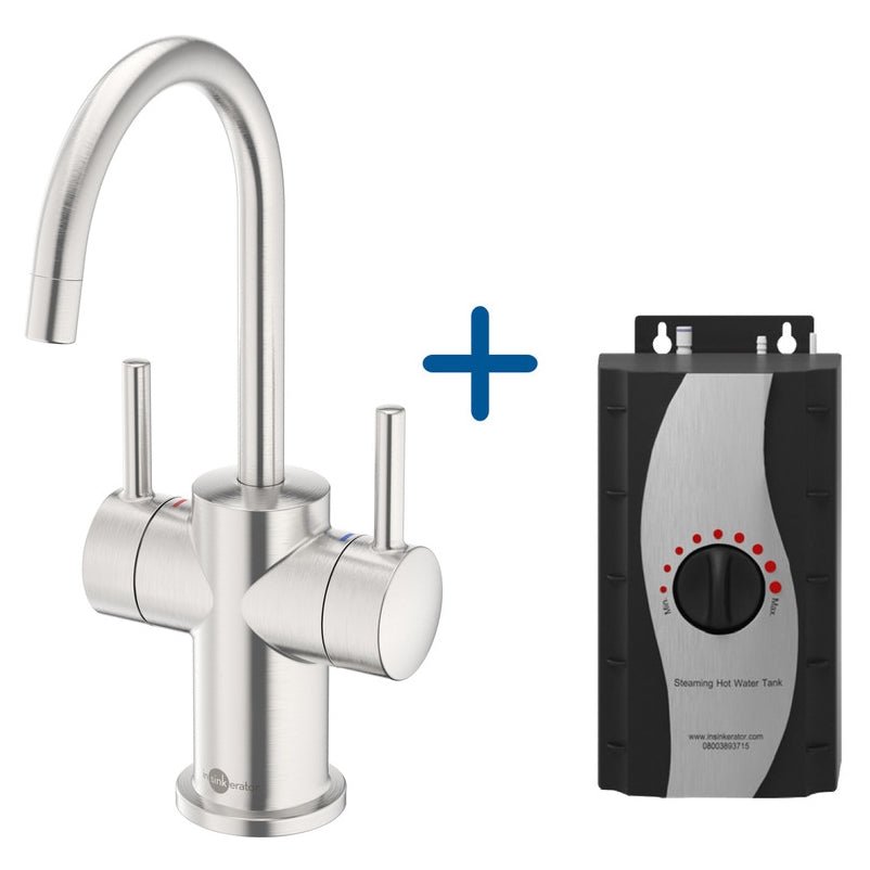 InSinkErator FHC3010 Hot/Cold Water Mixer Tap with Tank - Brushed Steel - AIS614 - TAP 'N' SHOWER