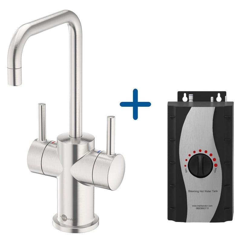 InSinkErator FHC3020 Hot/Cold Water Mixer Tap with Tank - Brushed Steel - AIS622 - TAP 'N' SHOWER