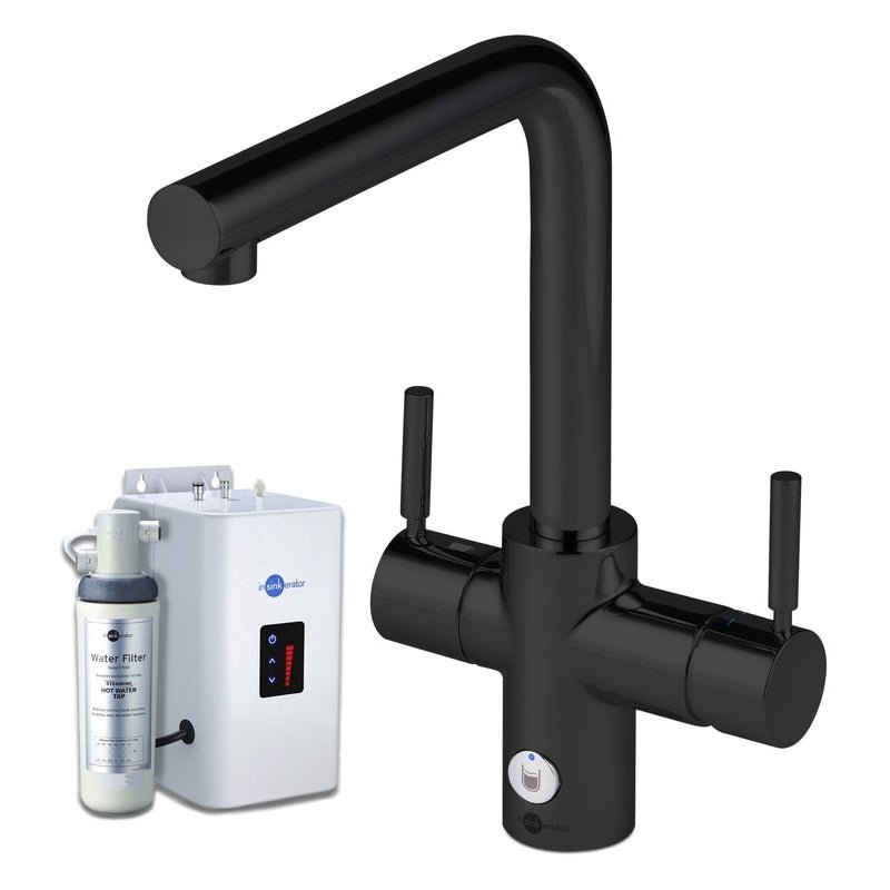 InSinkErator 4N1 L Shape Kitchen Sink Mixer Tap with Neo Tank and Filter - Velvet Black - AIS803 - TAP 'N' SHOWER
