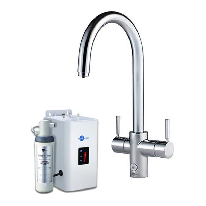 InSinkErator 4N1 J Shape Kitchen Sink Mixer Tap with Neo Tank and Filter - Chrome - AIS831 - TAP 'N' SHOWER