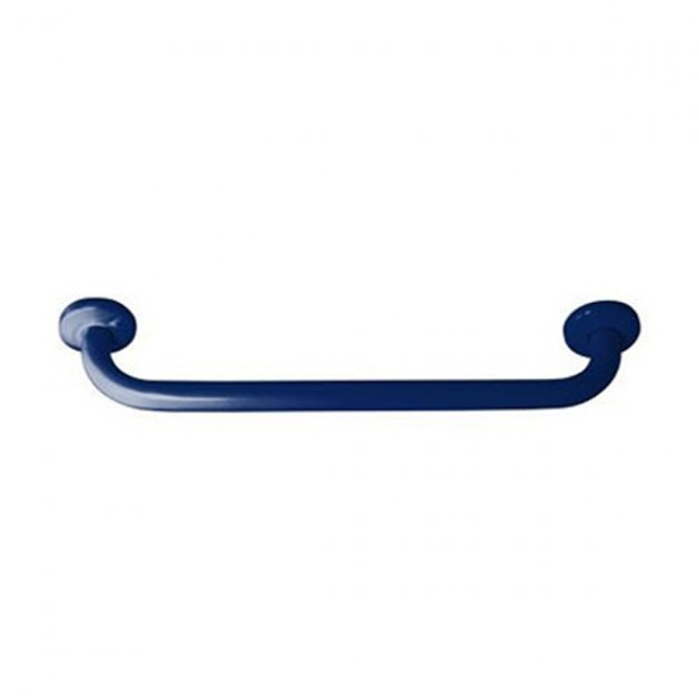 Inta Powder Modern Coated Hinged Grab Rail with Concealed Fixings and Toilet Roll Holder 800mm - Blue - GR80035HBL