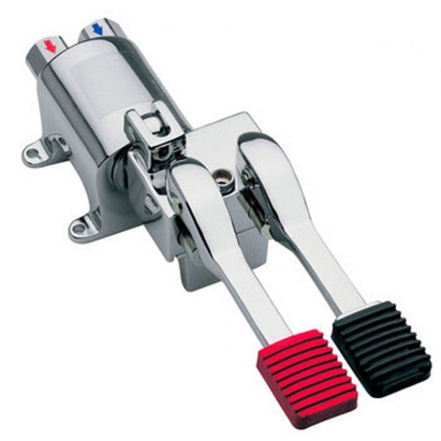 Inta Commercial Floor Mounted Foot Operated Mixing Manual Valve - Chrome - LO803CP - TAP 'N' SHOWER