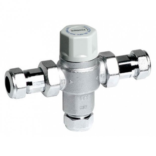 Intamix Thermostatic Mixing Valve 15mm - Grey - 40015CP - TAP 'N' SHOWER
