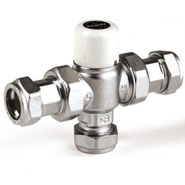 Intamix Thermostatic Mixing Valve 22mm - White - 40022CP - TAP 'N' SHOWER