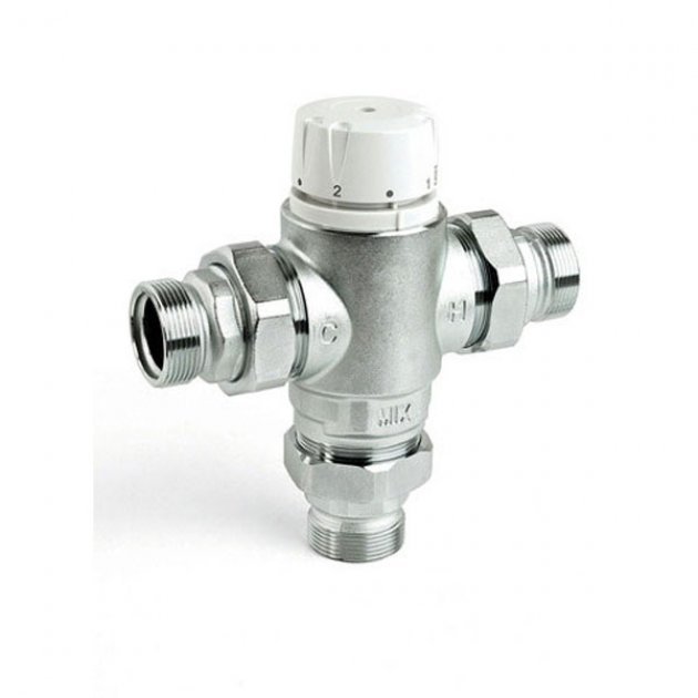 Intamix Pro Screwed Iron Thermostatic Mixing Valve 1/2 with Check Valves - 60001CP
