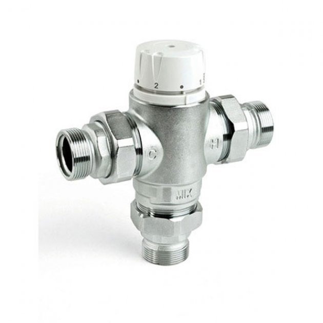 Intamix Pro Screwed Iron Thermostatic Mixing Valve 1 and Check Valves - 60004CP