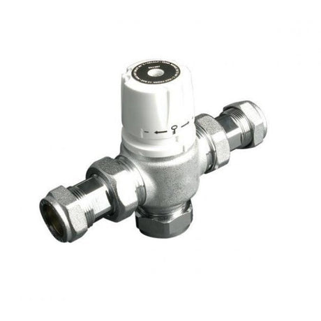 Intamix Low Pressure Thermostatic Mixing Valve with 22mm Compression - White - 60007CP