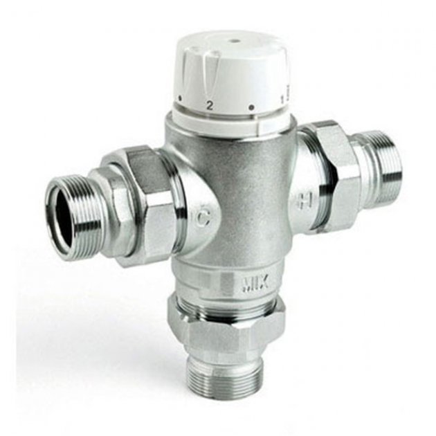 Intamix Pro Thermostatic Mixing Valve 2 with Screwed Iron - White - 60023CP - TAP 'N' SHOWER