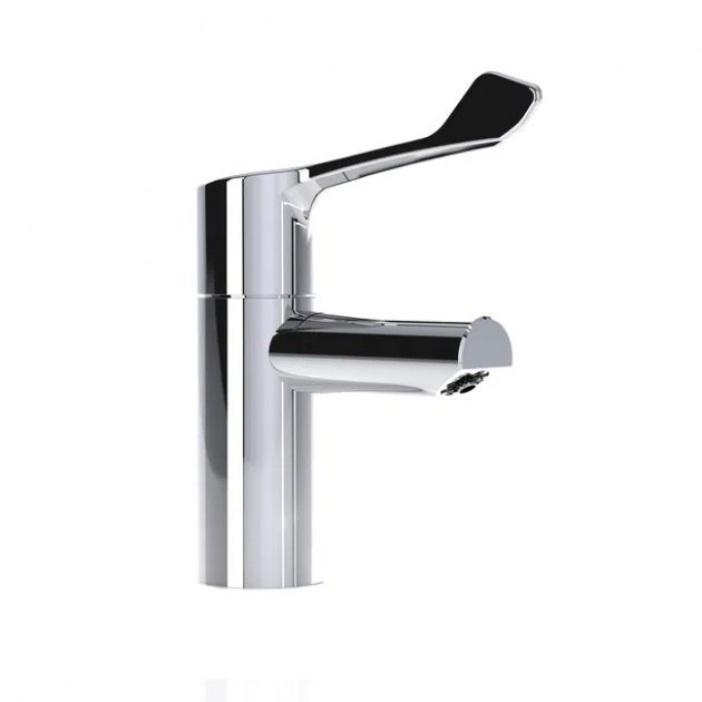 Inta Intatherm Modern Extended Lever Safe Touch TMV3 Thermostatic Basin Mixer Tap with Copper Tails - Chrome - IT1006CP - TAP 'N' SHOWER