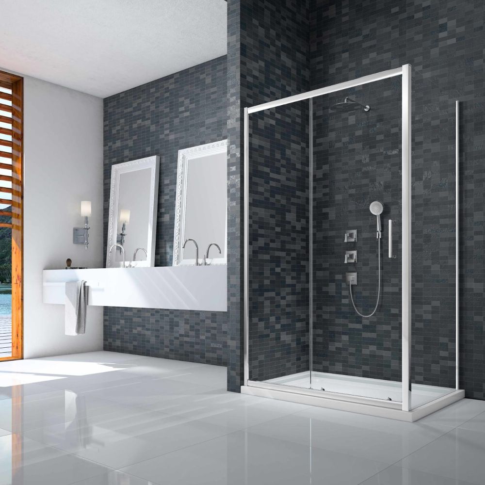Merlyn Ionic Essence Framed Side Panel 800mm Wide - 8mm Glass - DWH07D0 - TAP 'N' SHOWER