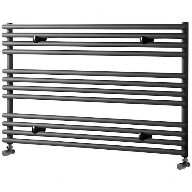 Towelrads Iridio Horizontal Straight Heated Towel Rail 600mm High x 1000mm Wide - Anthracite - 120972 - TAP 'N' SHOWER