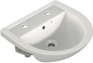 Armitage Shanks 500mm Wide 2 Tap Hole Sandringham 21 Semi-Recessed Bas