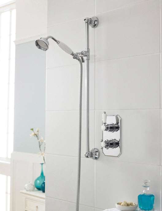 Nuie Dual Handle Edwardian Concealed Shower Valve - Chrome - ITY316