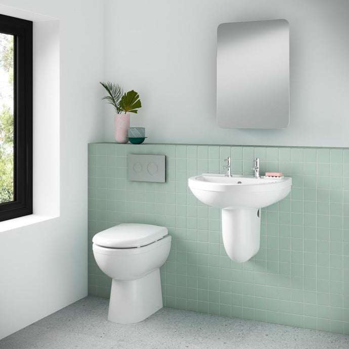 Nuie Ivo White Contemporary Back To Wall Pan - NCS296