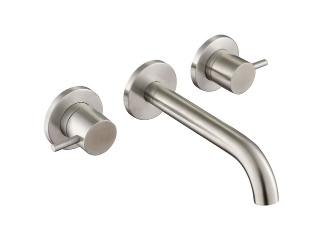 JTP Inox Wall Mounted Basin Mixer - Stainless Steel - IX089A