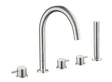 JTP Inox 5 Hole Bath Shower Mixer - Stainless Steel - IX277A