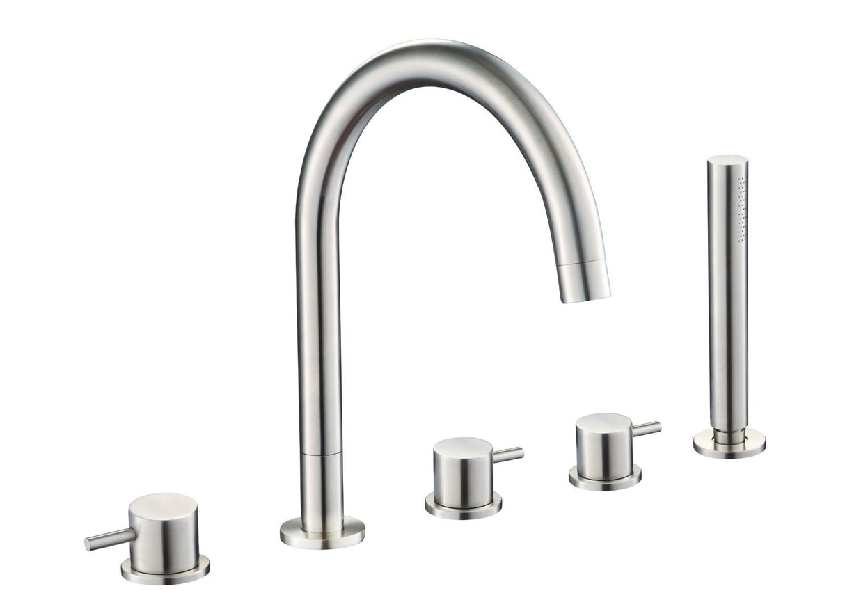 JTP Inox 5 Hole Bath Shower Mixer - Stainless Steel - IX277A - TAP 'N' SHOWER