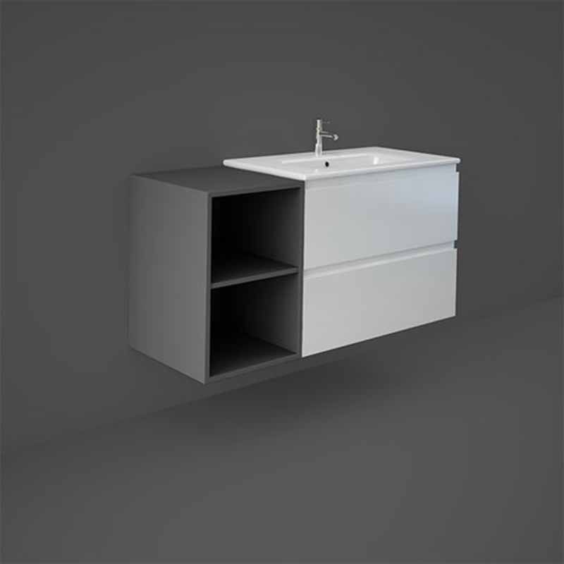 RAK Joy Open Storage Unit 400mm - Grey - JOYOS040MGY - TAP 'N' SHOWER