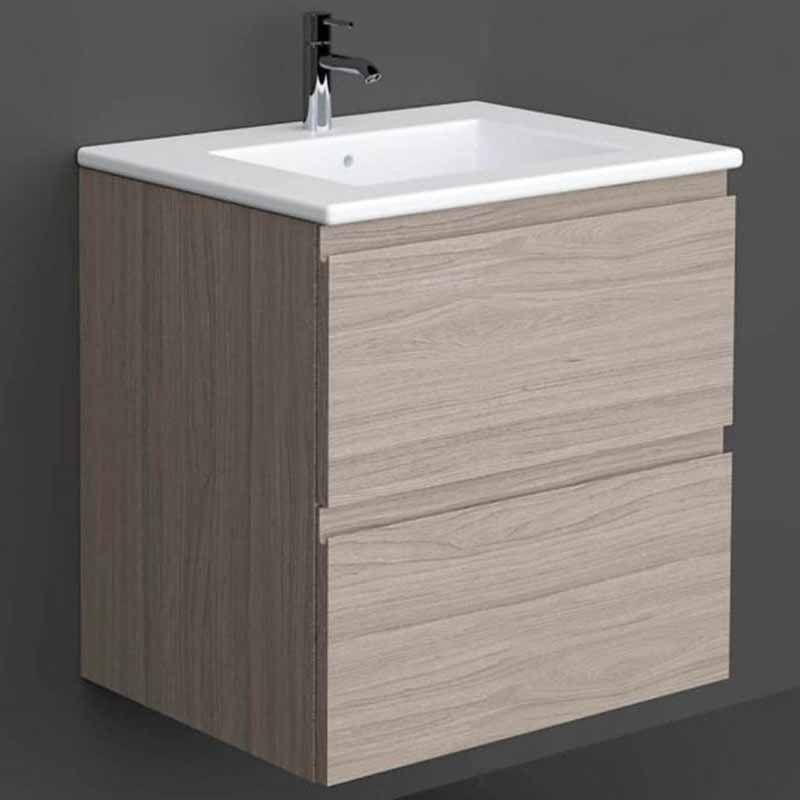 Rak Joy Wall Hung Vanity Unit 600mm - Grey Elm - JOYWH060EGY - TAP 'N' SHOWER