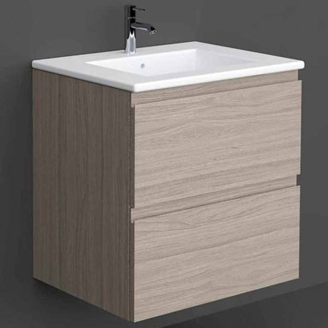 Rak Joy Wall Hung Vanity Unit 600mm - Grey Elm - JOYWH060EGY - TAP 'N' SHOWER
