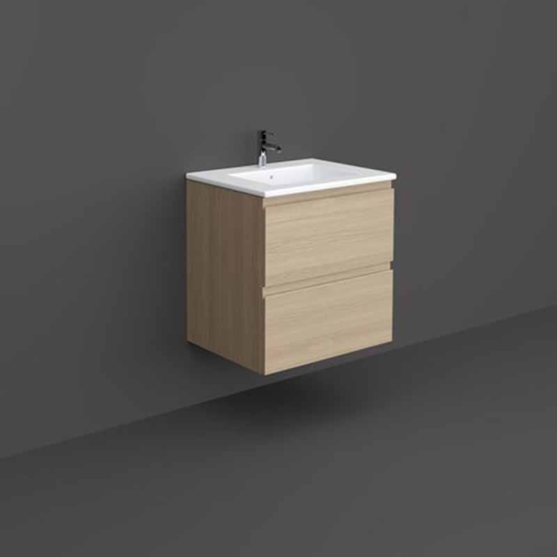Rak Joy Wall Hung Vanity Unit 600mm - Scandinavian Oak - JOYWH060SOK - TAP 'N' SHOWER