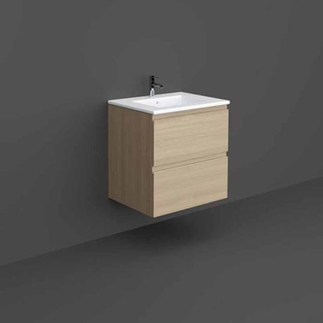 Rak Joy Wall Hung Vanity Unit 600mm - Scandinavian Oak - JOYWH060SOK - TAP 'N' SHOWER