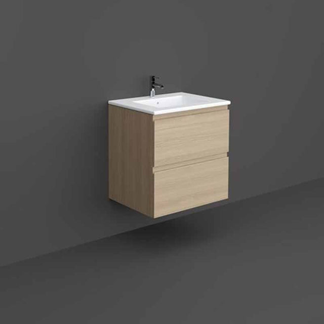 Rak Joy Wall Hung Vanity Unit 600mm - Scandinavian Oak - JOYWH060SOK - TAP 'N' SHOWER