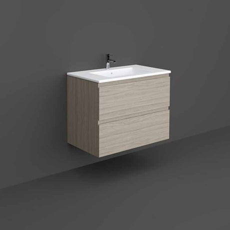 Rak Joy Wall Hung Vanity Unit 80cm - Grey Elm - JOYWH080EGY - TAP 'N' SHOWER