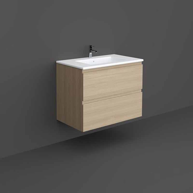 Rak Joy Wall Hung Vanity Unit 800mm - Scandinavian Oak - JOYWH080SOK - TAP 'N' SHOWER