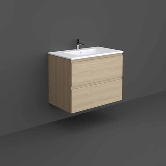Rak Joy Wall Hung Vanity Unit 800mm - Scandinavian Oak - JOYWH080SOK - TAP 'N' SHOWER