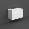 Rak Joy Wall Hung Vanity Unit 1000mm - Pure White - JOYWH100PWH - TAP 'N' SHOWER