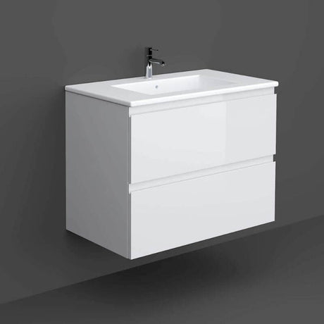 RAK Joy Wall Hung Vanity Unit 800mm - Pure White - JOYWH080PWH - TAP 'N' SHOWER
