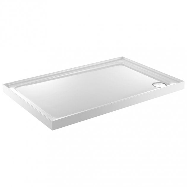 Just Trays JT Fusion 4 Upstand 800mm x 700mm Rectangular Shower Tray with Waste - White - F870140 - TAP 'N' SHOWER