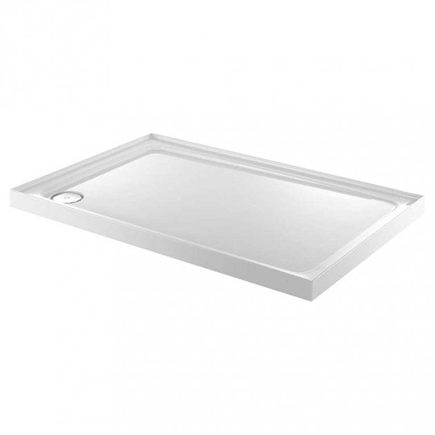 Just Trays JT Fusion 3 Upstand 1200mm x 800mm Rectangular Left Handed Shower Tray with Waste - White - F1280130 - TAP 'N' SHOWER