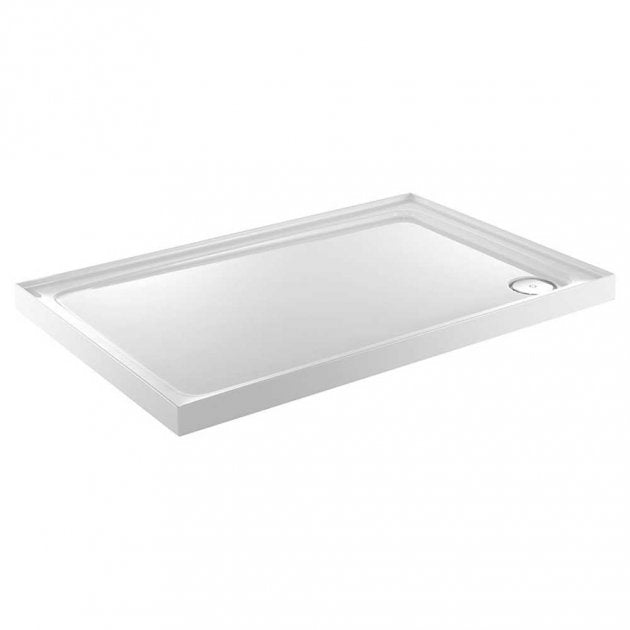 Just Trays JT Fusion 3 Upstand Anti - Slip 1200mm x 800mm Rectangular Right Handed Shower Tray with Waste - White - ASF1280131 - TAP 'N' SHOWER