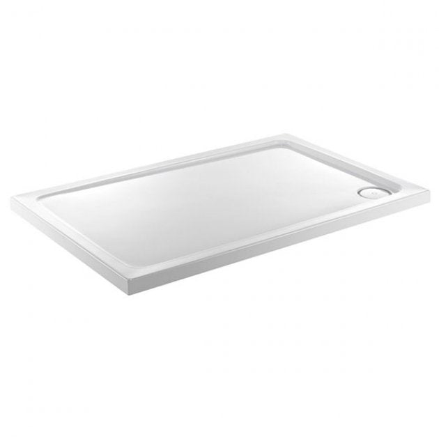 Just Trays JT Fusion Anti - Slip 1600mm x 760mm Flat Top Rectangular Shower Tray with Waste - White - ASF1676100 - TAP 'N' SHOWER