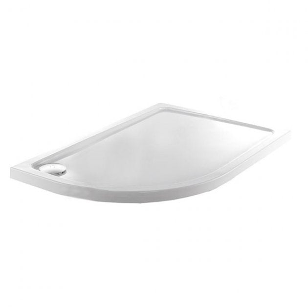 Just Trays JT Fusion Anti - Slip Left Handed Flat Top 900mm x 760mm Offset Quadrant Shower Tray with Waste - White - ASF976LQ100 - TAP 'N' SHOWER