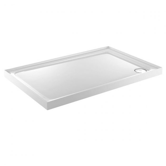 Just Trays JT Fusion 4 Upstand 1000mm x 800mm Rectangular Shower Tray with Waste - White - F1080140 - TAP 'N' SHOWER