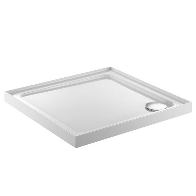 Just Trays JT Fusion 4 Upstand 900mm x 900mm Square Shower Tray with Waste - White - F90140 - TAP 'N' SHOWER
