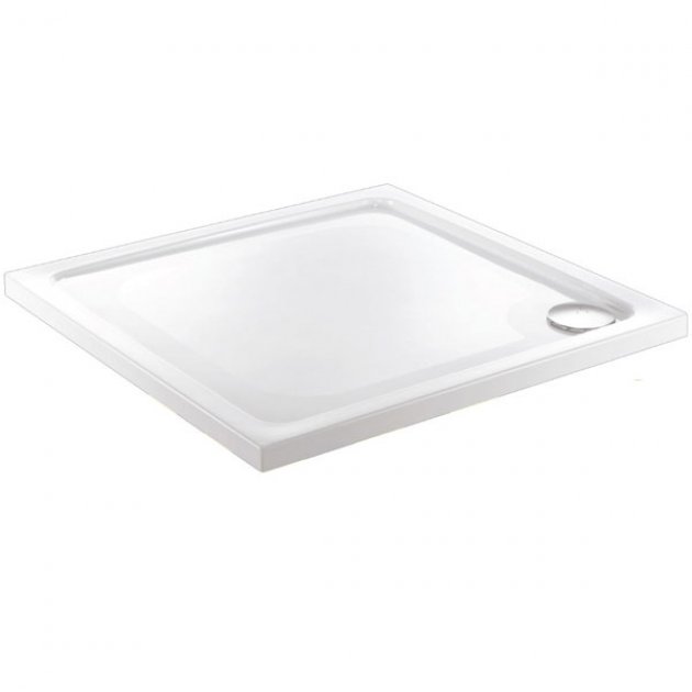Just Trays JT Fusion Flat Top 700mm x 700mm Square Shower Tray with Waste - White - F70100 - TAP 'N' SHOWER