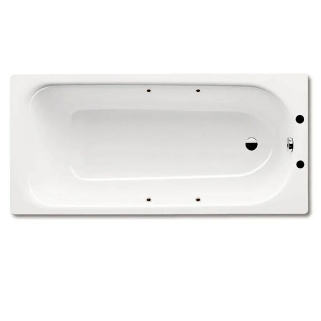 Kaldewei Eurowa Anti - Slip 2 Tap Hole Rectangular Steel Bath with Grip Holes 1700mm x 700mm - White - 119827000001 - TAP 'N' SHOWER
