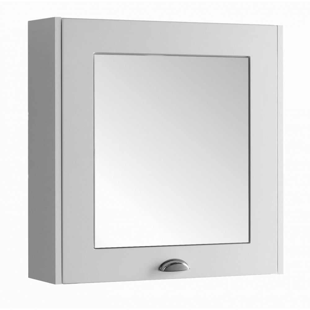 Kartell Astley Mirror Cabinet 600mm in matt white bathroom storage unit with mirror front