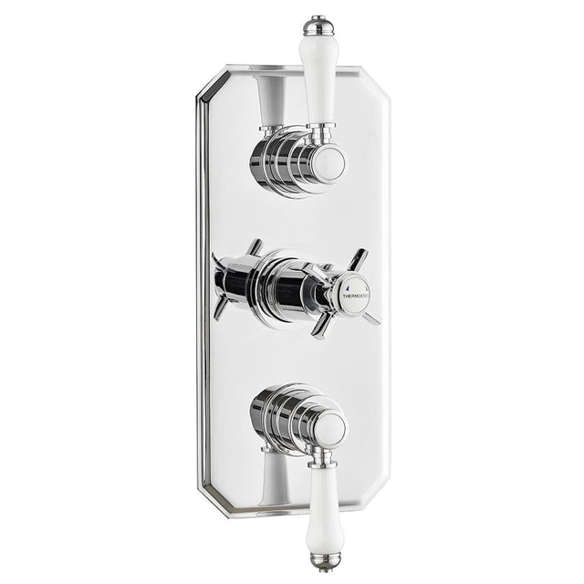 Kartell Klassique Triple Concealed Shower Valve Traditional Handle 2 Way - Chrome - SHO041KL - TAP 'N' SHOWER