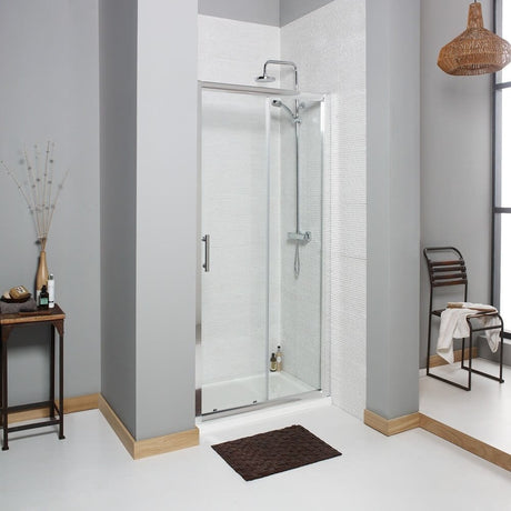 Kartell KV6 Chrome 1200mm Sliding Shower Door 6mm Glass - SIX1200SD - TAP 'N' SHOWER