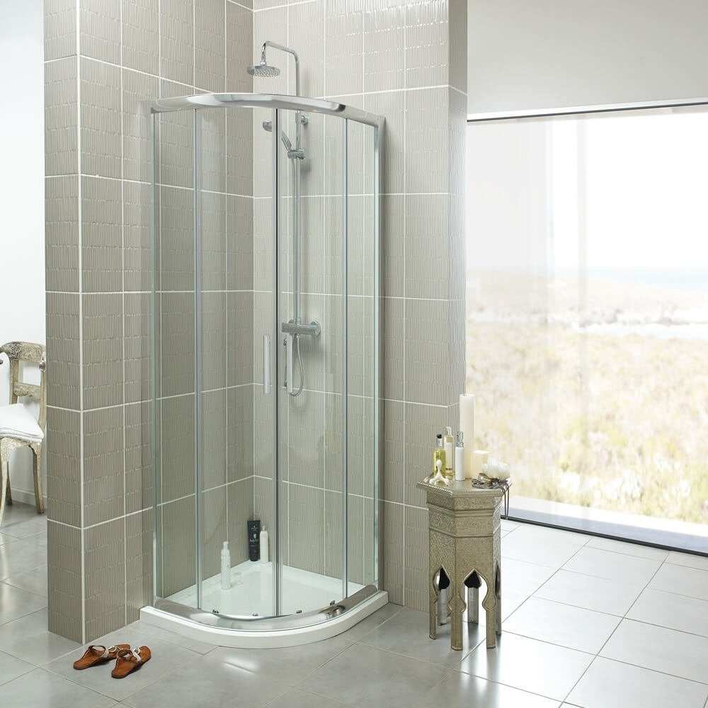 Kartell KV6 Quadrant Shower enclosure 900x900mm chrome modern bathroom
